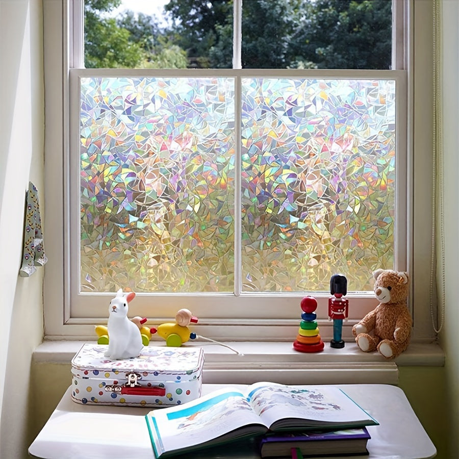 Self-Adhesive PVC Glass Window Film Waterproof Moisture-Resistant UV-Resistant for Bathroom and Living Room