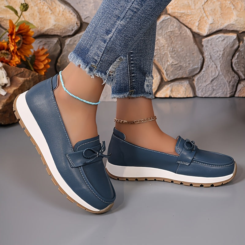 Women Slip-On Loafers Casual Shoes Non-Slip TPR Sole All-Season Black Pink Navy Blue White
