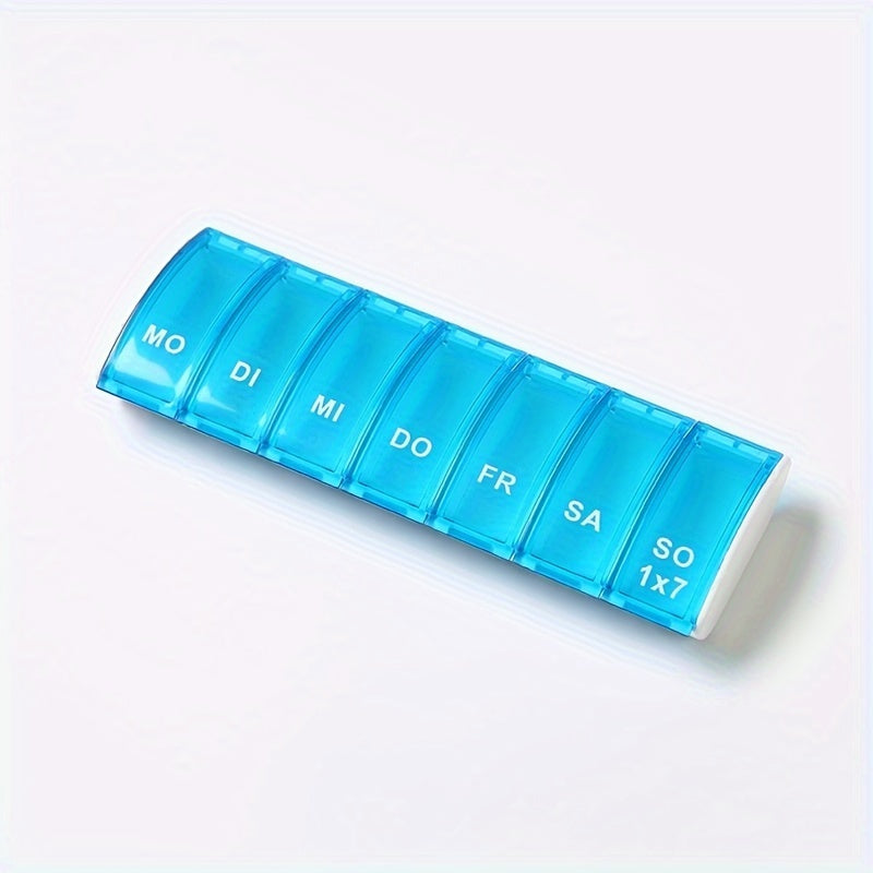 Portable Weekly Pill Organizer for Travel, 7 Compartments, Dividable