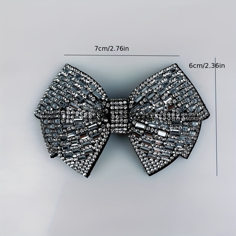 2pcs Black Polyester Bowknot Shoe Charms Removable Butterfly Knot Decorations