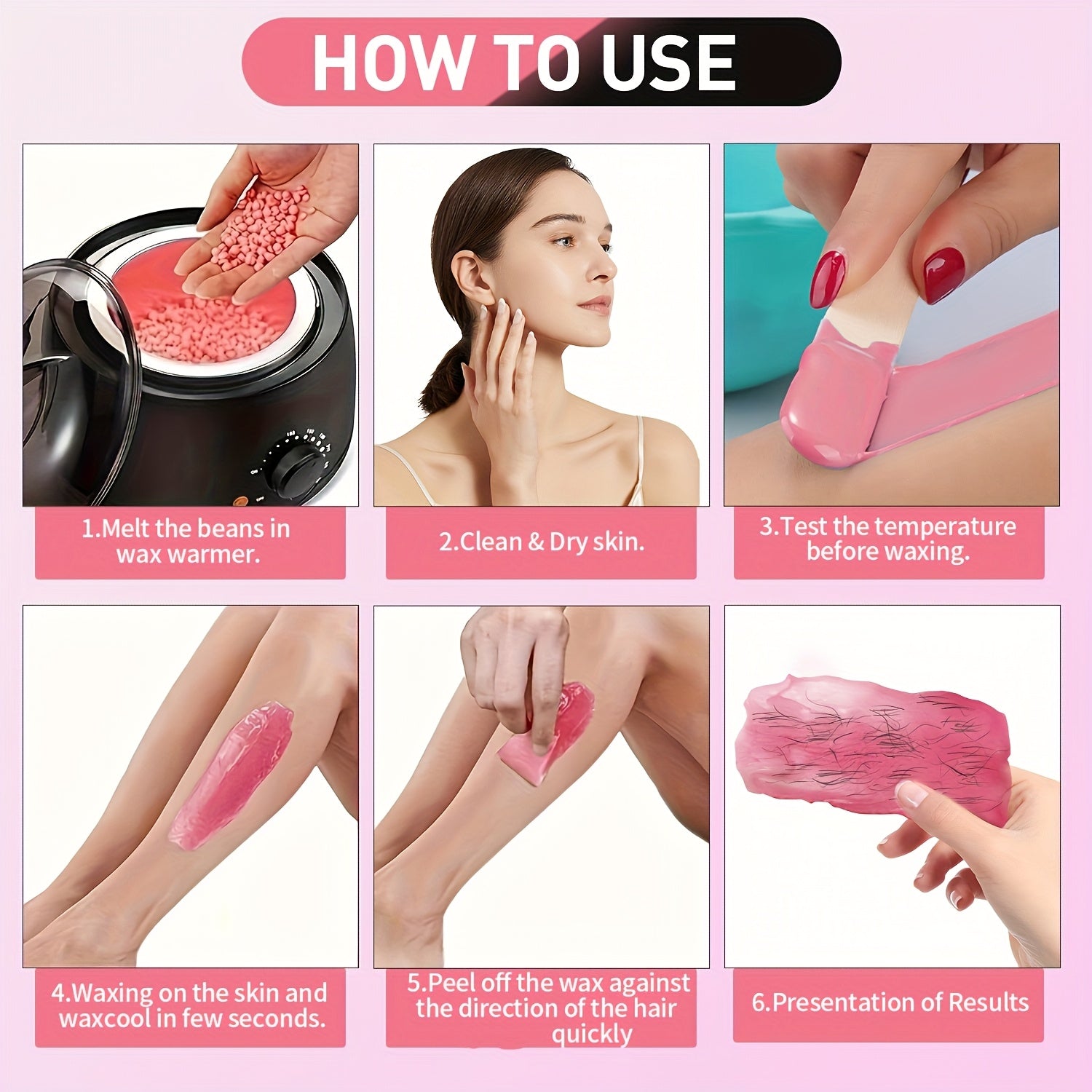 Perlas de cera dura para depilación femenina, perladas, piel sensible