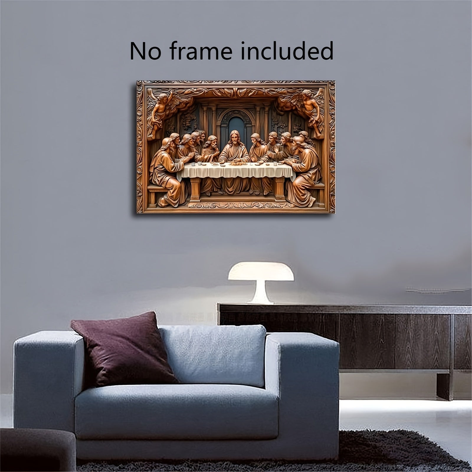 Last Supper Canvas Wall Art Framed Wooden Print for Living Room Bedroom
