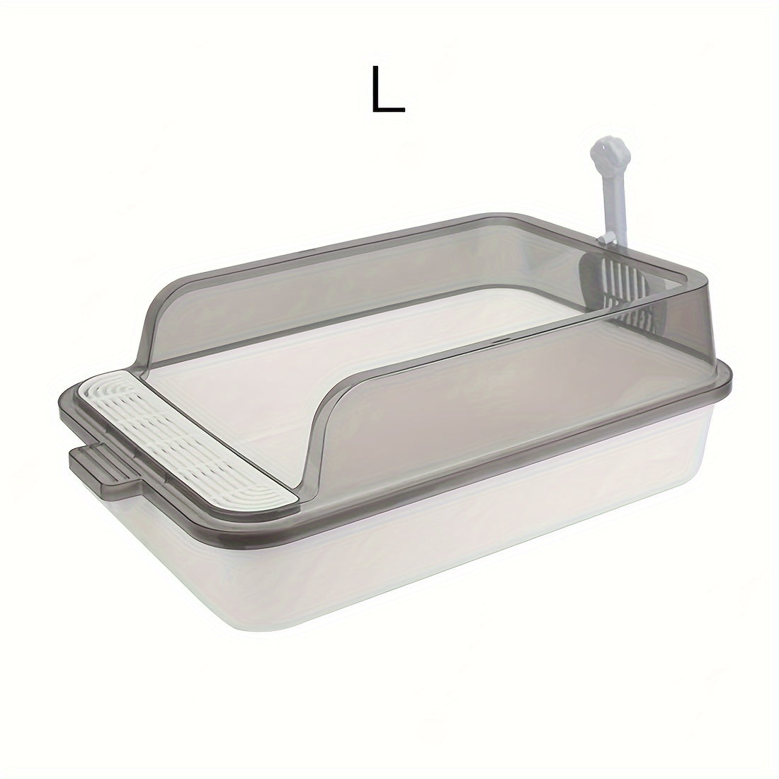 Rectangular Plastic Cat Litter Box with Removable Cover and Raised Edge