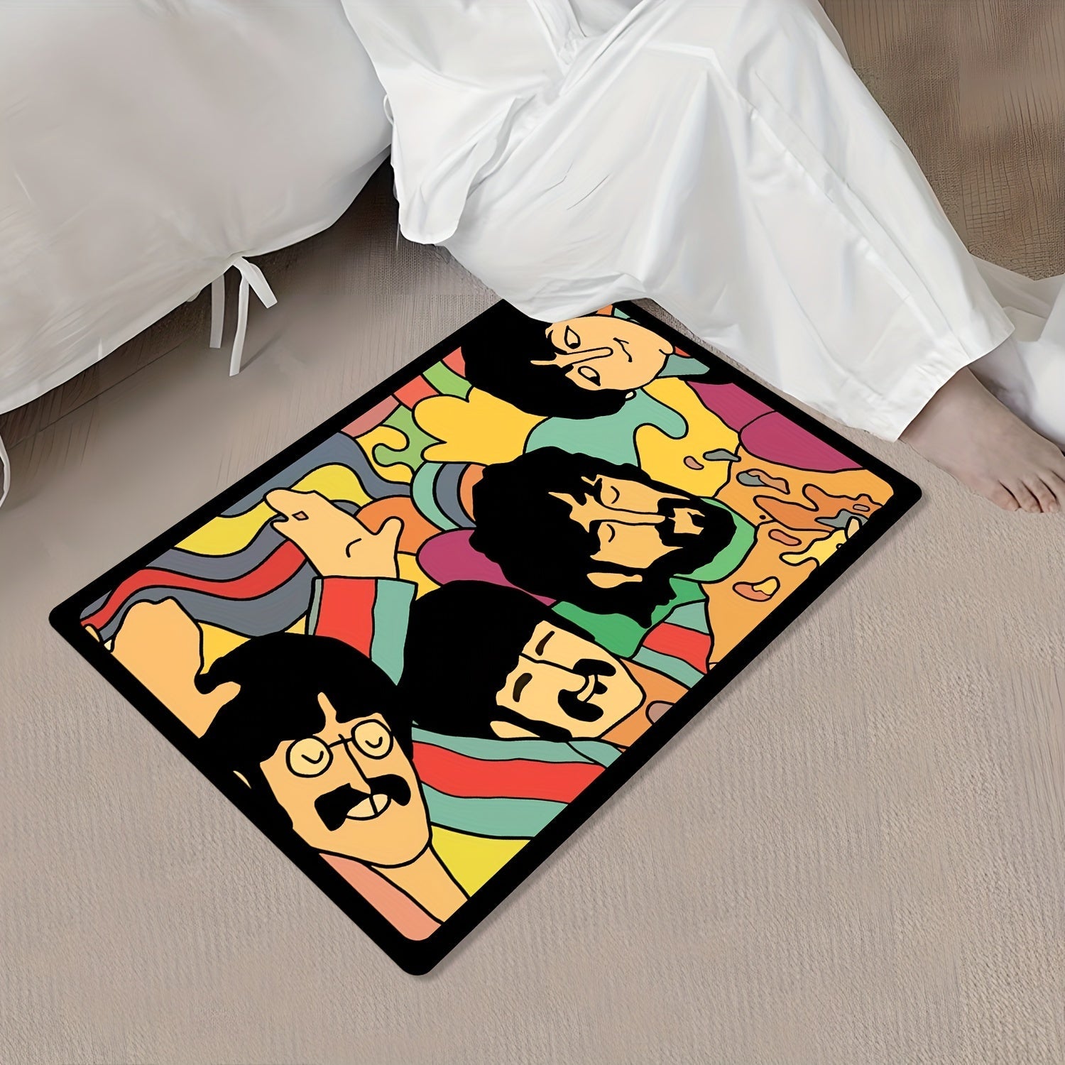 Retro Band Non-slip Door Mat Indoor Outdoor Washable Decorative Music Gift