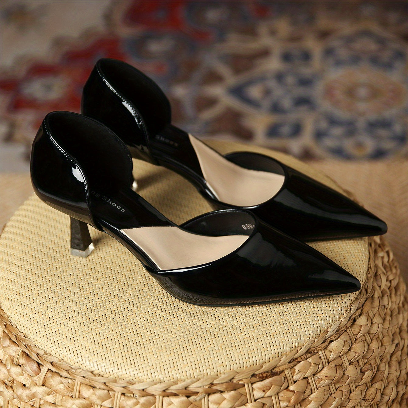 Women Black Pointed Toe Stiletto Pumps Elegant High Heels for Work