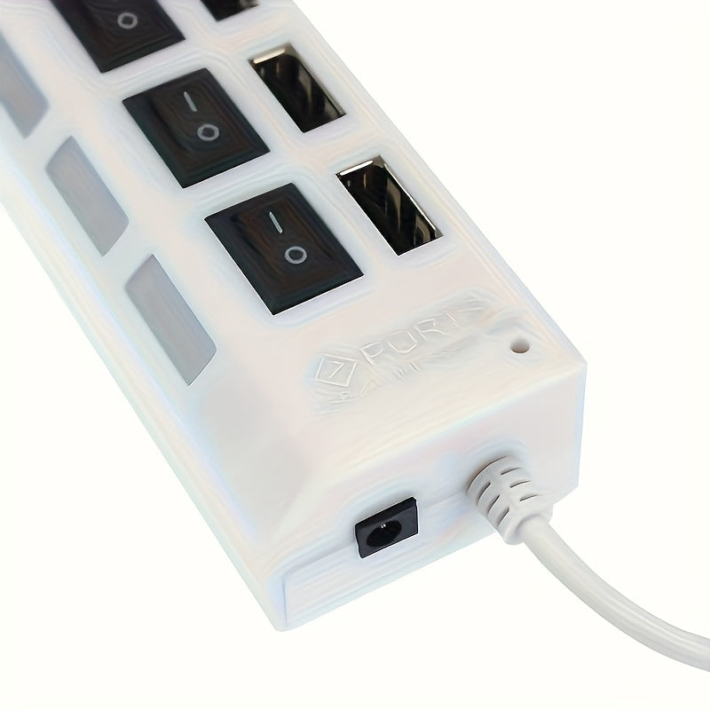 4-Port USB 2.0 Hub with Independent Switches for Tablets and PCs