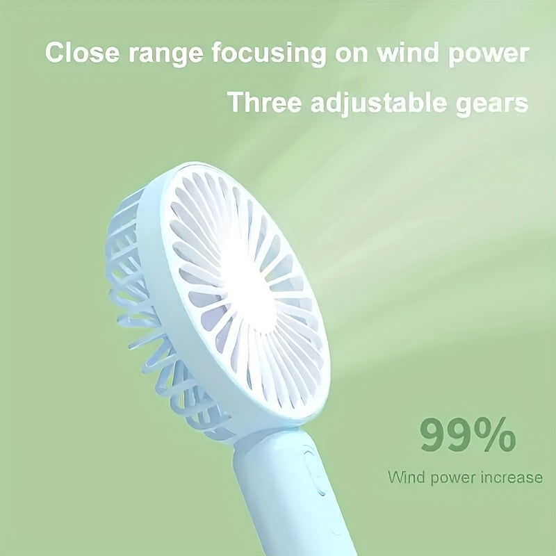 Portable Handheld USB Mini Fan with Phone Holder, High-Speed, Durable Plastic