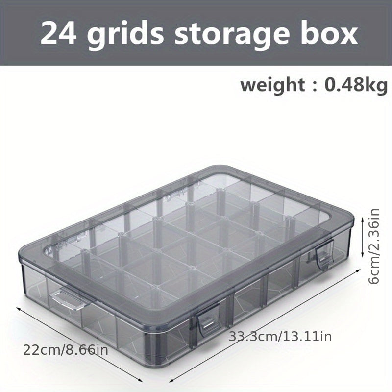 Adjustable Storage Container for Jewelry Electronics Components Plastic Box with Grids