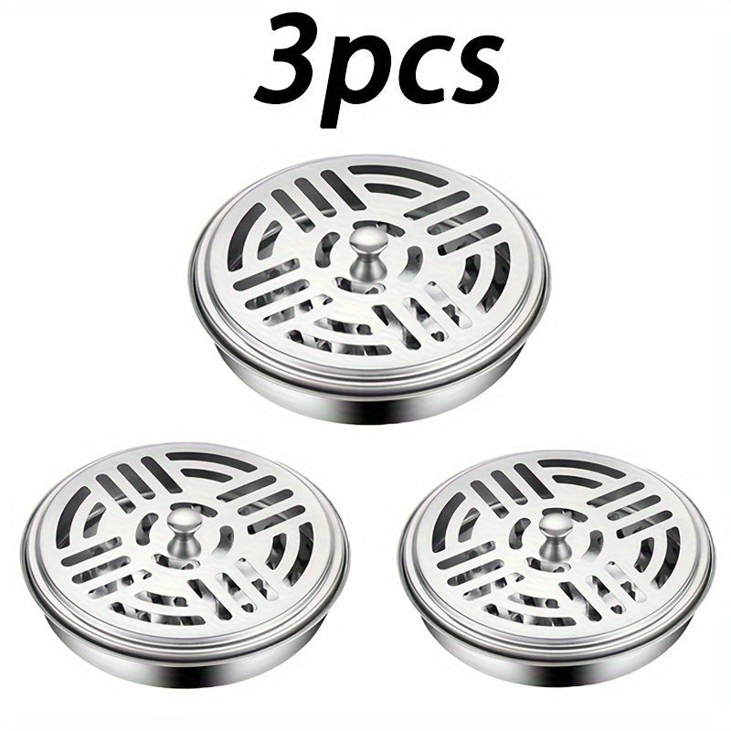3Pcs Stainless Steel Mosquito Coil Holders Fireproof Heat Resistant for Home Office