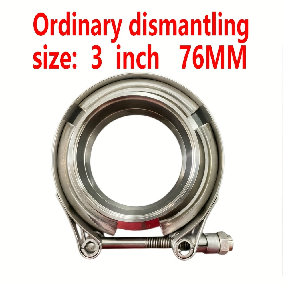 Avtomobil chiqindi quvurlari uchun zanglamaydigan po'latdan yasalgan V-boltli klamplar to'plami, turbo quvur uchun 5.08-7.62 sm