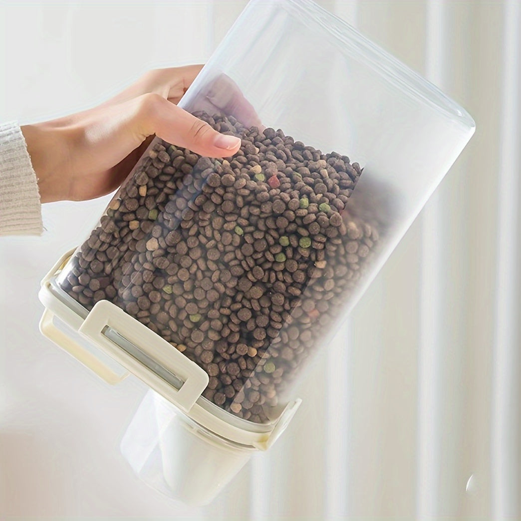 Plastic Pet Food Storage Container with Moisture-Proof Vacuum Seal and Measuring Cup
