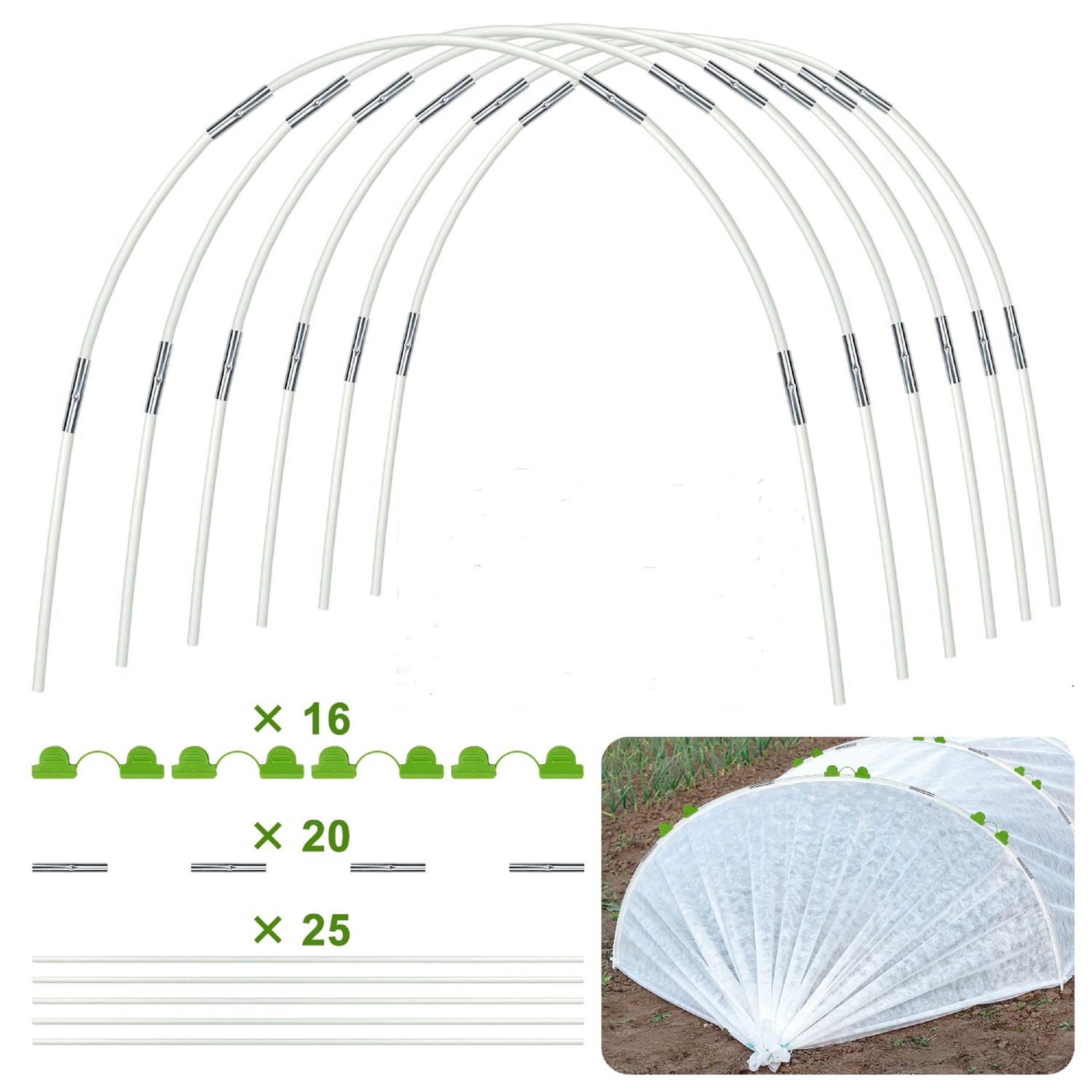 Fiberglass Greenhouse Support Hoops for DIY Plant Tunnels Garden Fabric Stakes Rust-Resistant