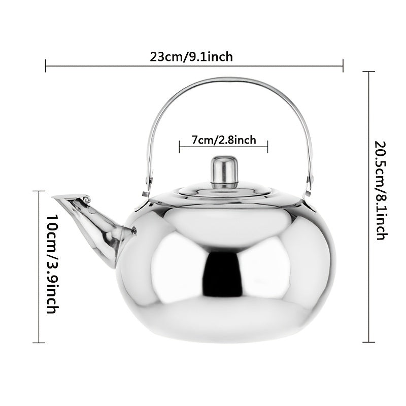 Stainless Steel Tea Kettle with Drain Spout for Induction Gas and Commercial Use