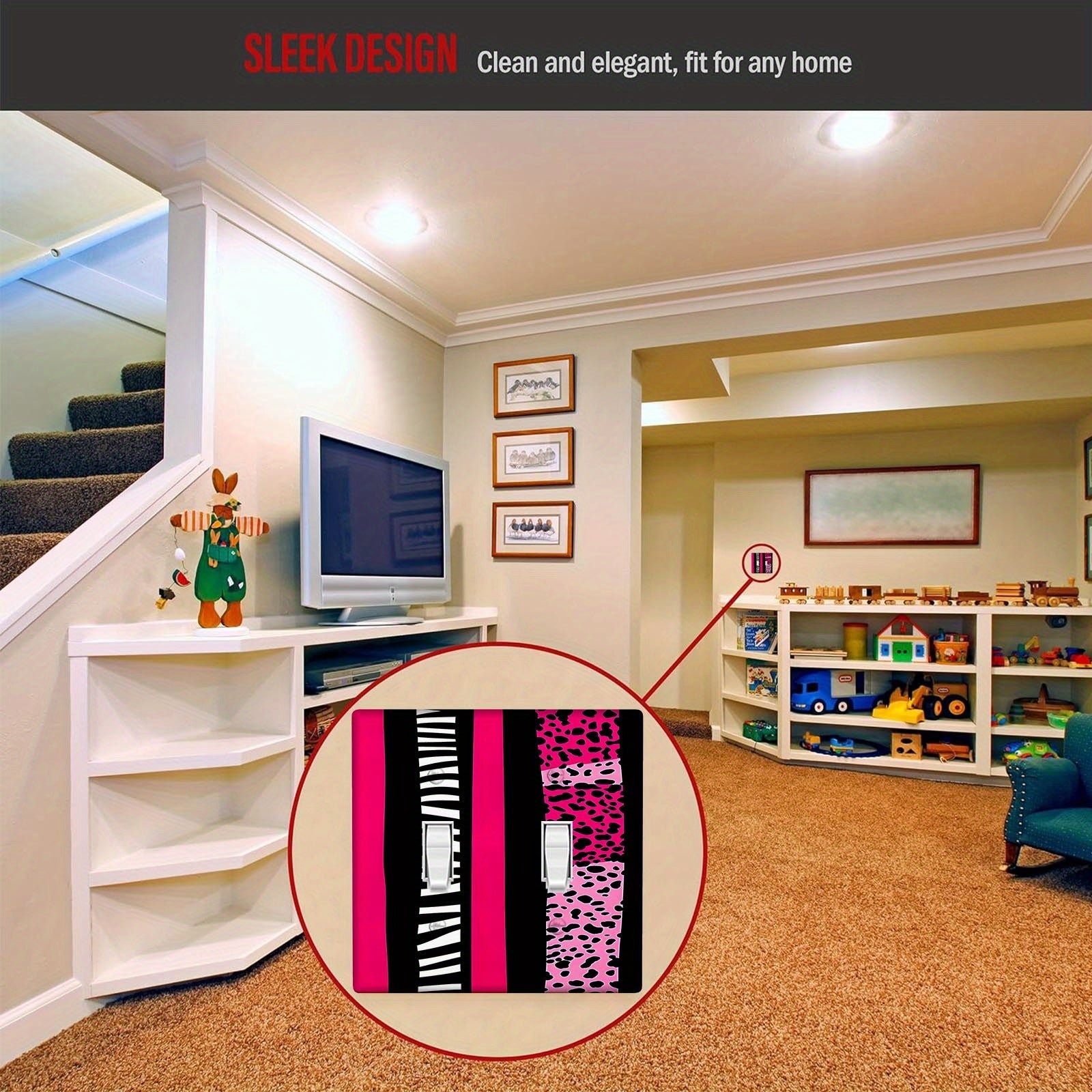 Pink Leopard and Zebra Wall Plate Cover Decorative Switch Cover for Home Lighting