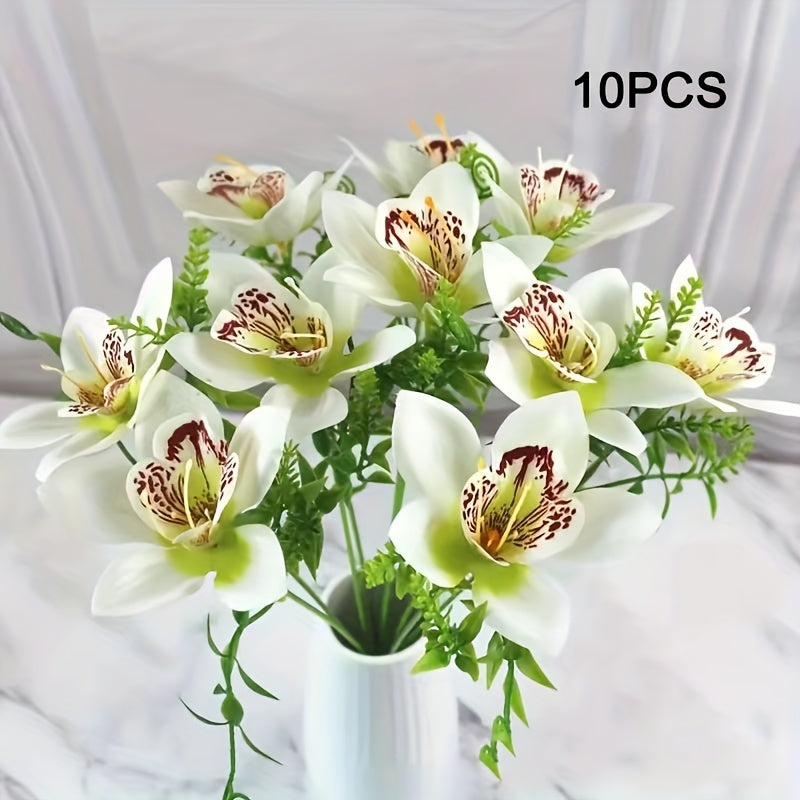 Mini Fabric Flowers Pack of 10 for Weddings and Home Decor