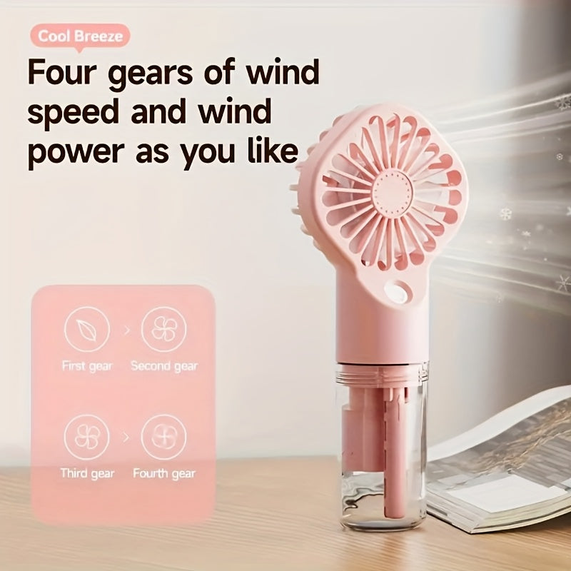Rechargeable Handheld Spray Fan with USB Charging Portable Travel Outdoor