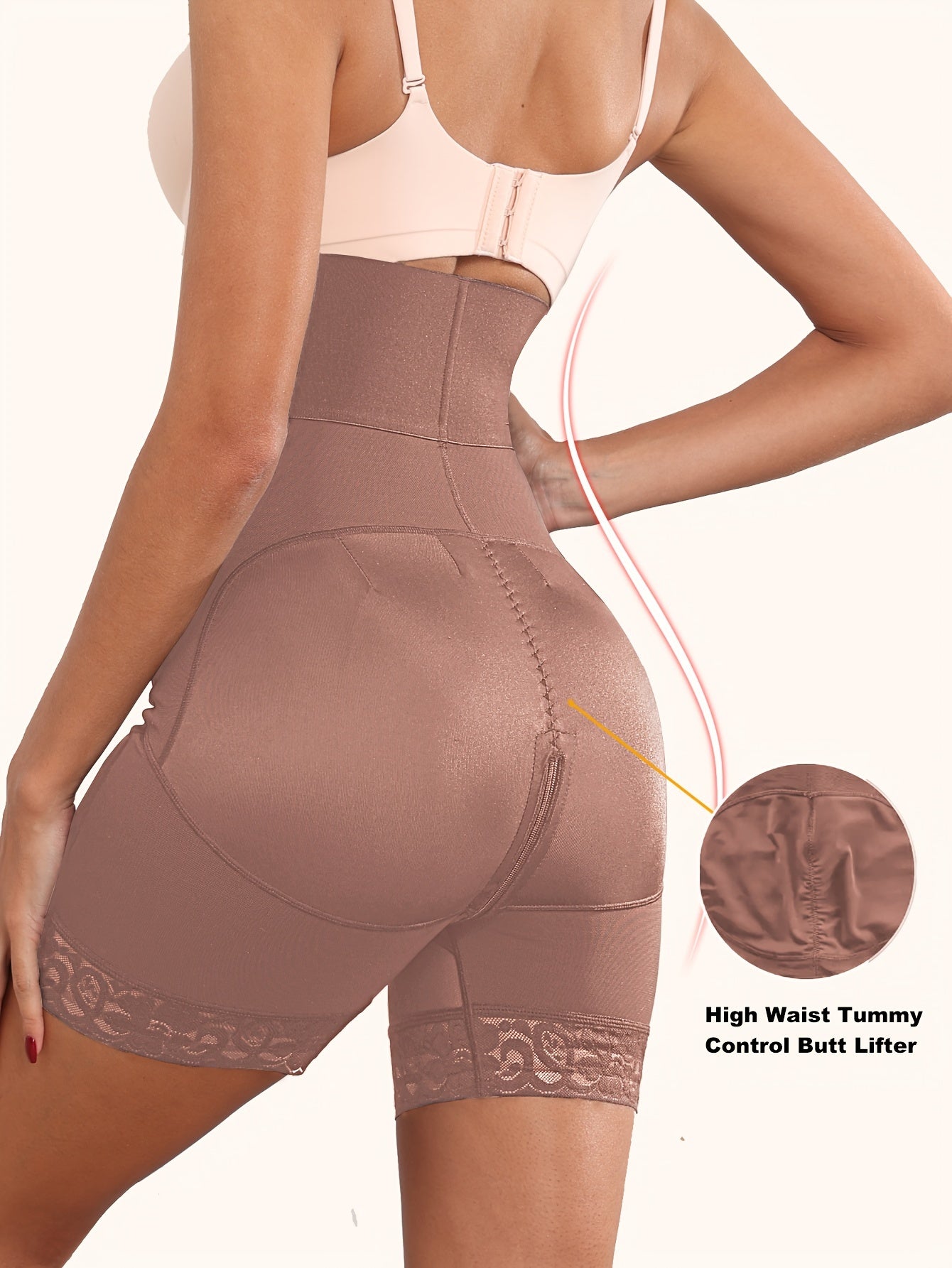 High-Waist Tummy Control Butt Lifter Compression Shorts for Postpartum Recovery Slimming Waist and Thighs