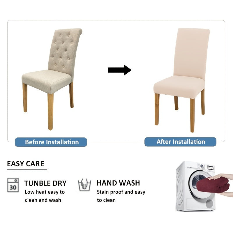 Молочный шелковый чехол для стула для столовой, отеля, церемонии, эластичный, защищает мебель