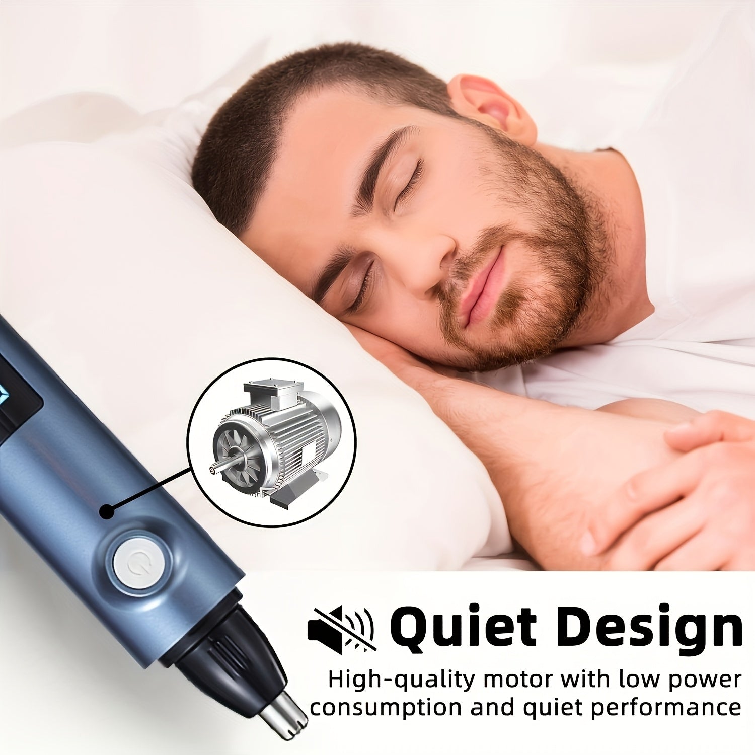 3-в-1 Электрический триммер для носа, ушей и волос с гребнем для бровей, перезаряжаемый через USB, мужской, синий, черный