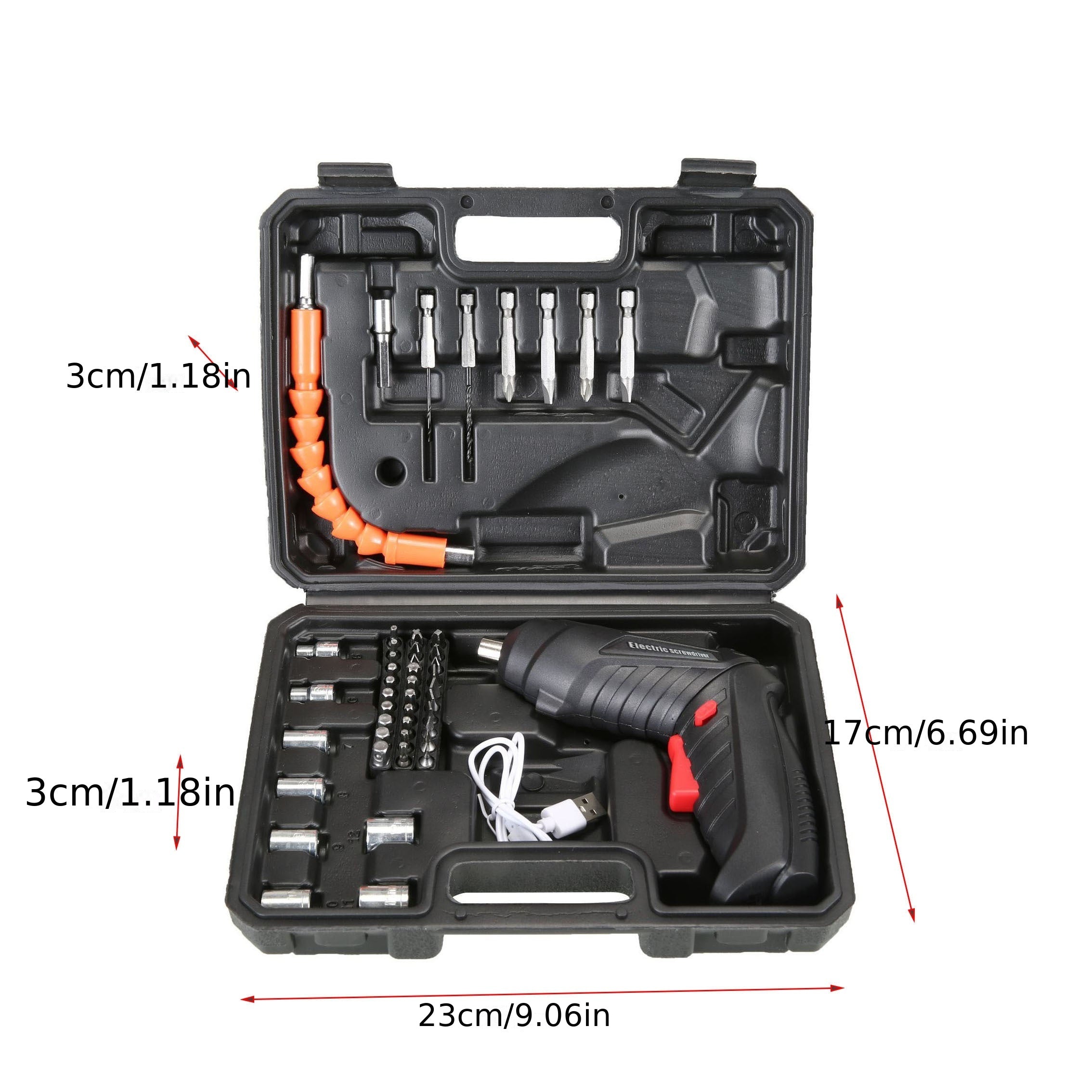 Mini Cordless Electric Screwdriver Set with 45 Bits Rechargeable USB Charging