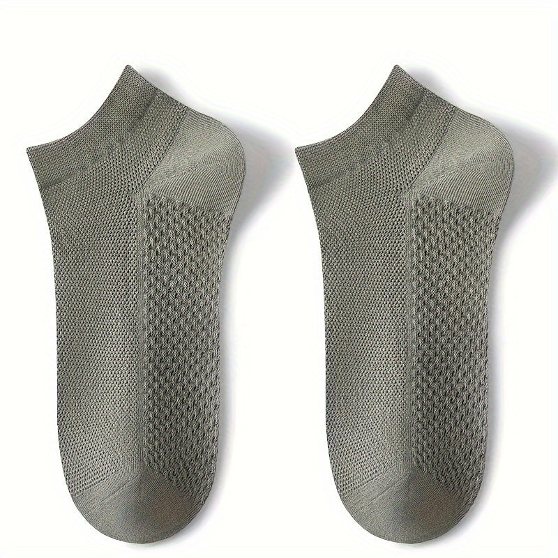 Paquete de 5 calcetines de malla para tobillo para hombre, resistentes al olor, que absorben el sudor y en tallas grandes