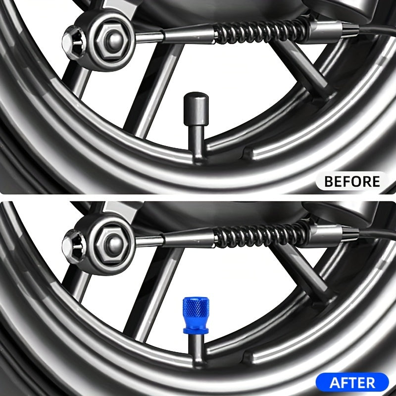 4-to'plam alyuminiy shinalar ventili bo'lagi qopqog'i, avtomobillar uchun universal moslik, chang qopqog'i