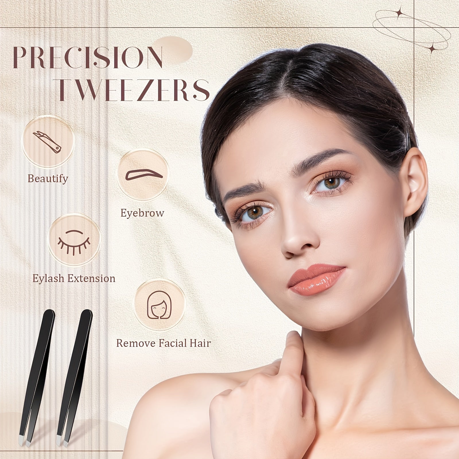 Профессиональный набор точных пинцетов для бровей, удаления заноз и вросших волос