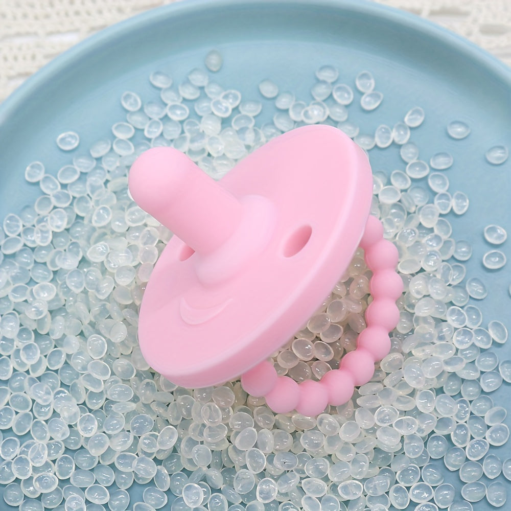 Soft Silicone Pacifier for Newborns with Cute Round Shape Teething Soother