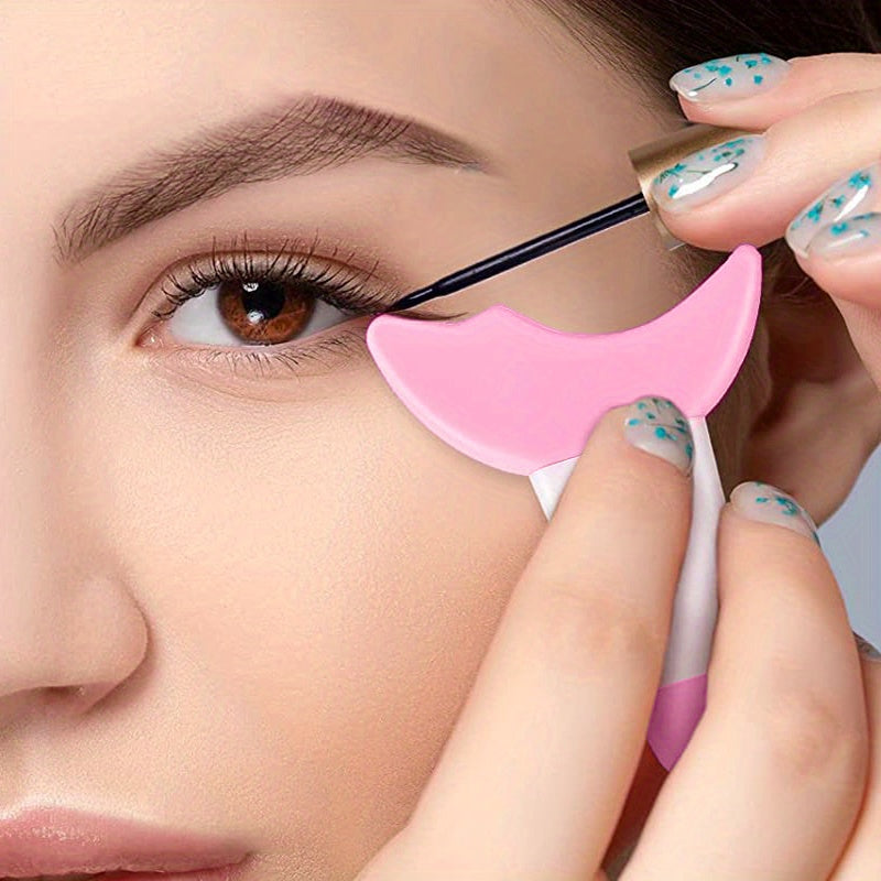 Reusable Silicone Eyeliner and Eyebrow Stencils with Mascara Guard