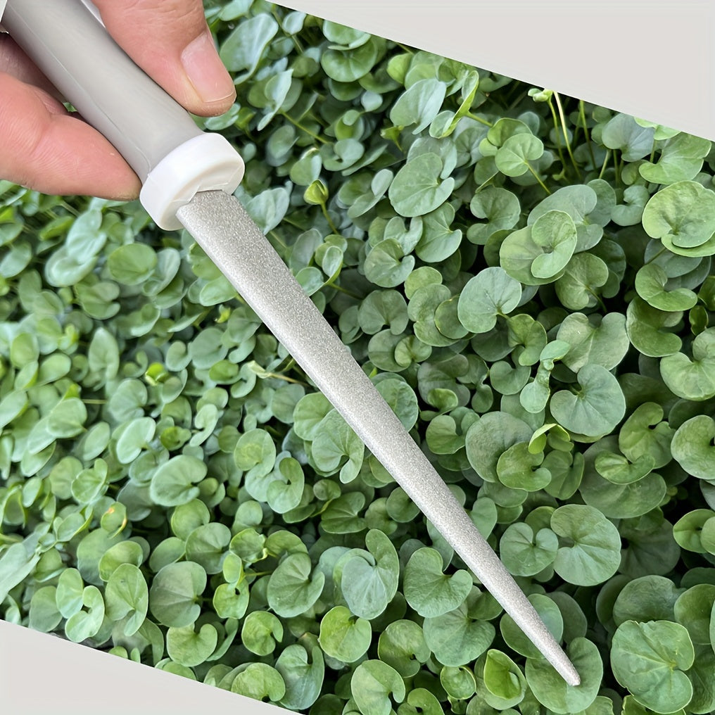 Kichik oshxona pichoqlari, qaychi, bog' uskunalari uchun ikki tomonlama olmosli shag'alli qattiqlashtiruvchi tayoq