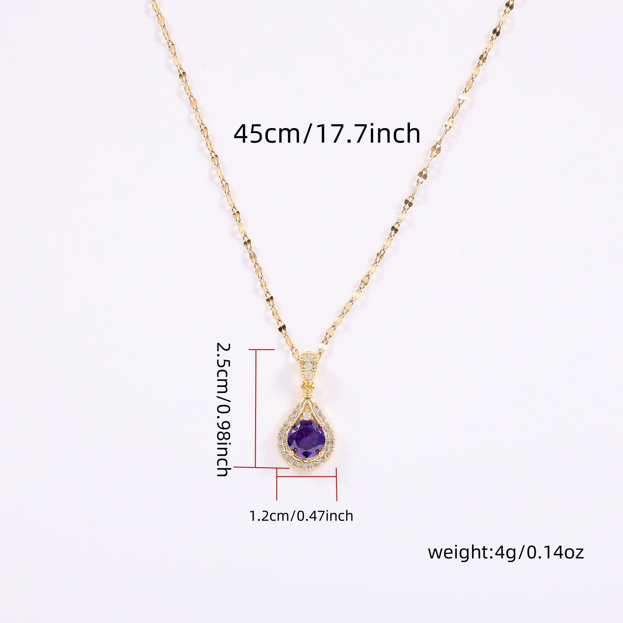 Ocean Heart Water Drop Pendant Necklace with Cubic Zirconia for Women