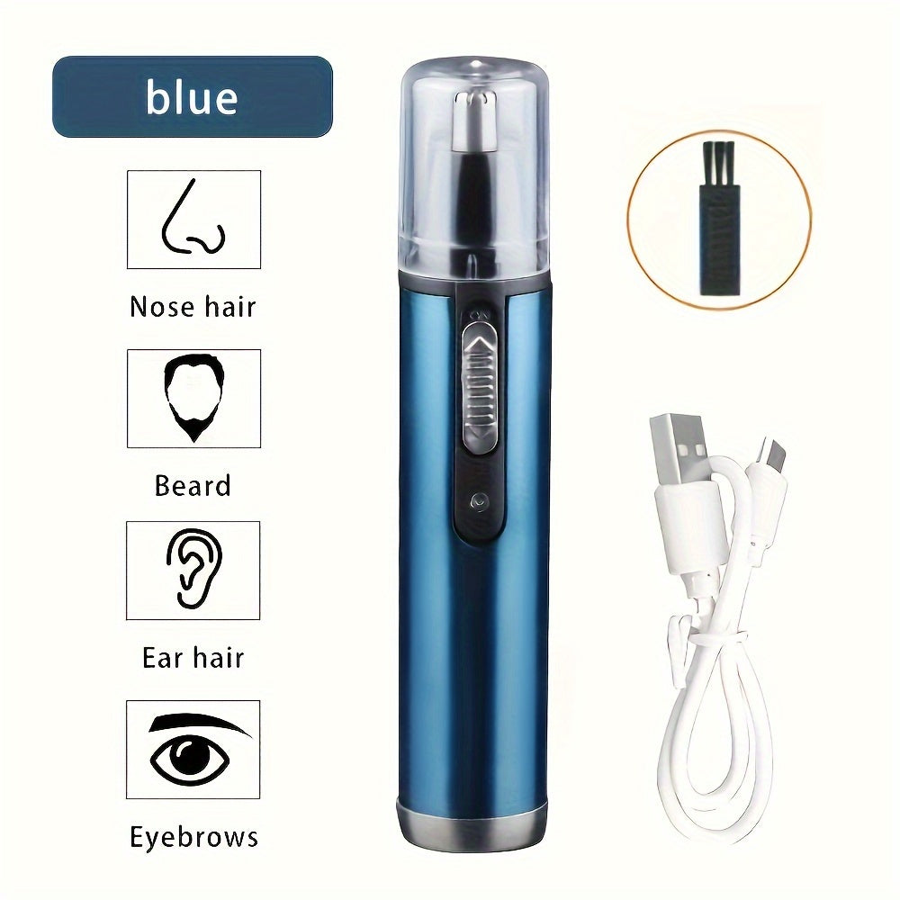 Recortador eléctrico de nariz, orejas y vello facial para hombres y mujeres, acero inoxidable, recargable