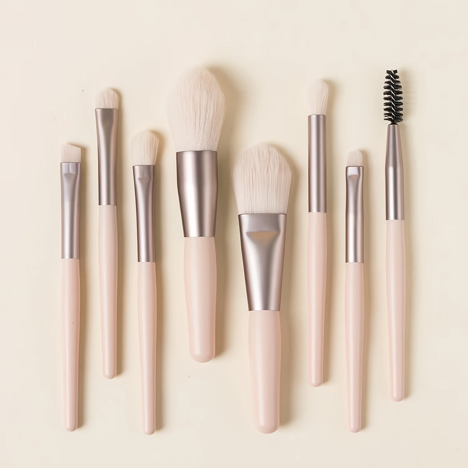 8-Piece Makeup Brush Set for Combination Skin Squirrel Hair Oval Brushes Foundation Eye Shadow Beginner Friendly