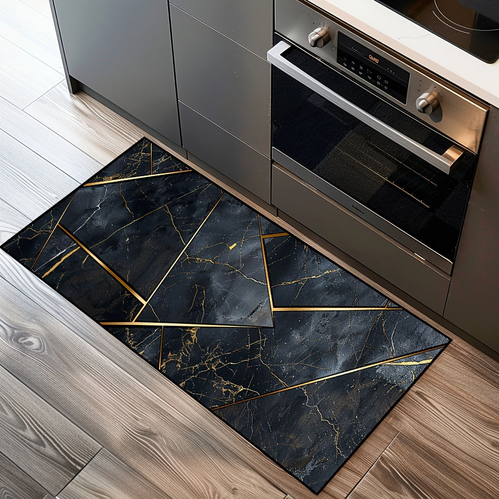 Alfombra de corredor de poliéster antideslizante lavable de pelo bajo resistente a manchas para sala de estar y cocina