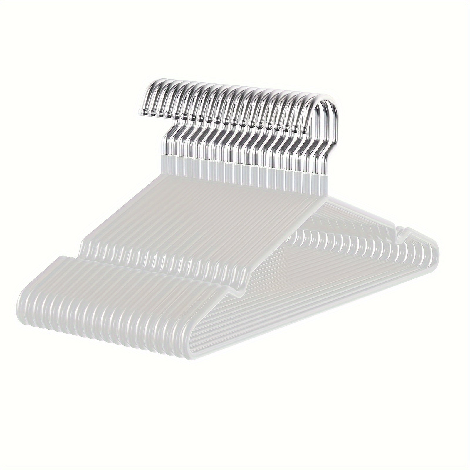 Set of 10 Heavy Duty Non-Slip Metal Clothes Hangers with Grooves for Bedroom Bathroom Dorm