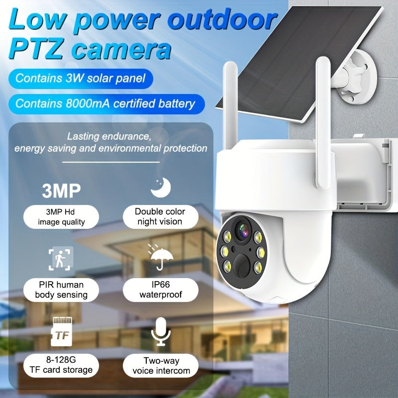 4MP HD Solar Security Camera with AI Motion Detection Night Vision Wi-Fi Two-Way Audio