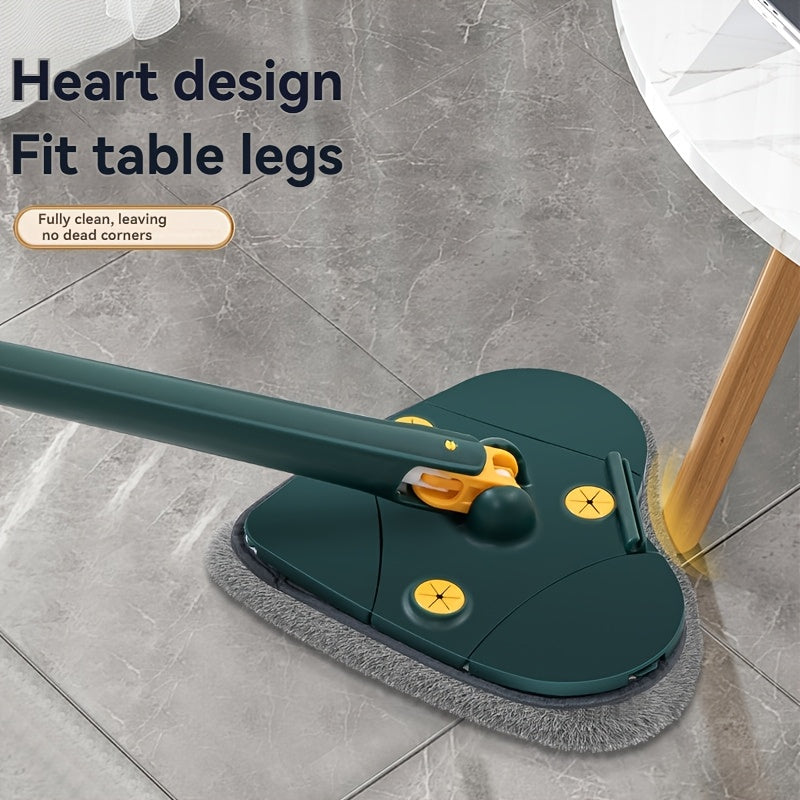 Bir parcha uchburchak mop, o'z-o'zidan buriladigan texnologiya, qo'l bilan yuvish shart emas, ichki qirqish, 360 daraja aylanish, yashash xonasi, yotoqxona, hammom, hojatxona va oshxona uchun ideal - Plastikdan tayyorlangan