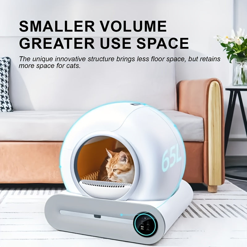 Automatic Self-Cleaning Cat Litter Box Wi-Fi Odor Control Large Capacity European Plug