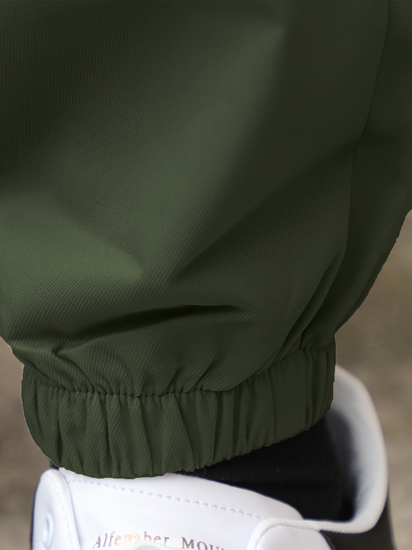 Men's Casual Woven Polyester Drawstring Pants Solid Color Regular Fit All-Season