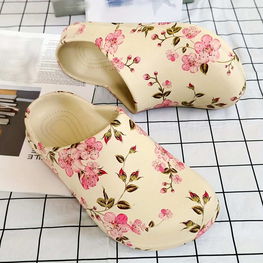 Women's Floral Butterfly Mule Shoes Lightweight Non-Slip Comfortable for Indoor Outdoor