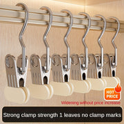 Metal Clothes Hangers with No-Crease Clips for Hats Socks Jeans Pack of 10