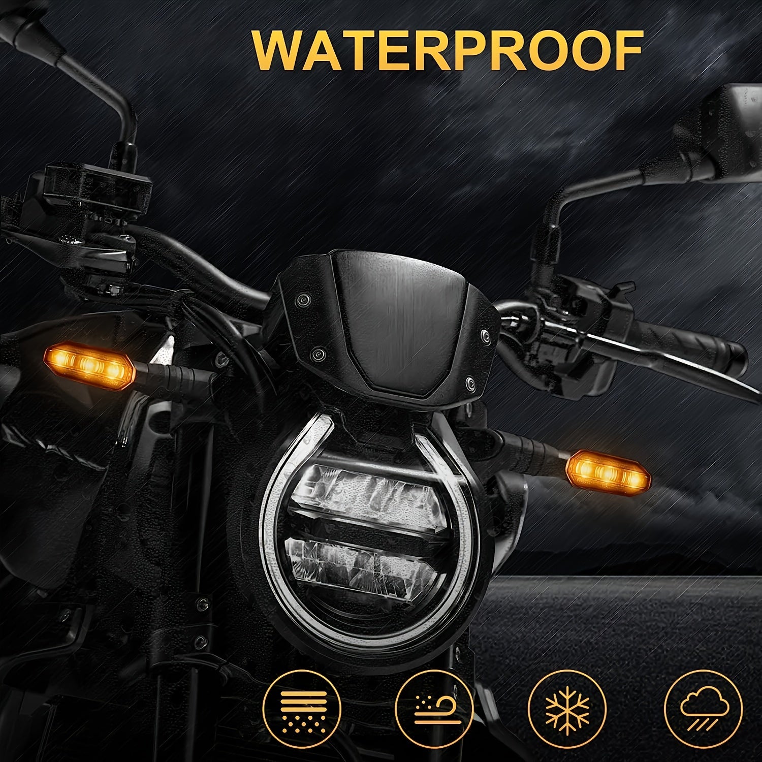 Motorcycle 8mm LED Turn Signal Lights Amber 12V Indicator Lights 2/4 Pack