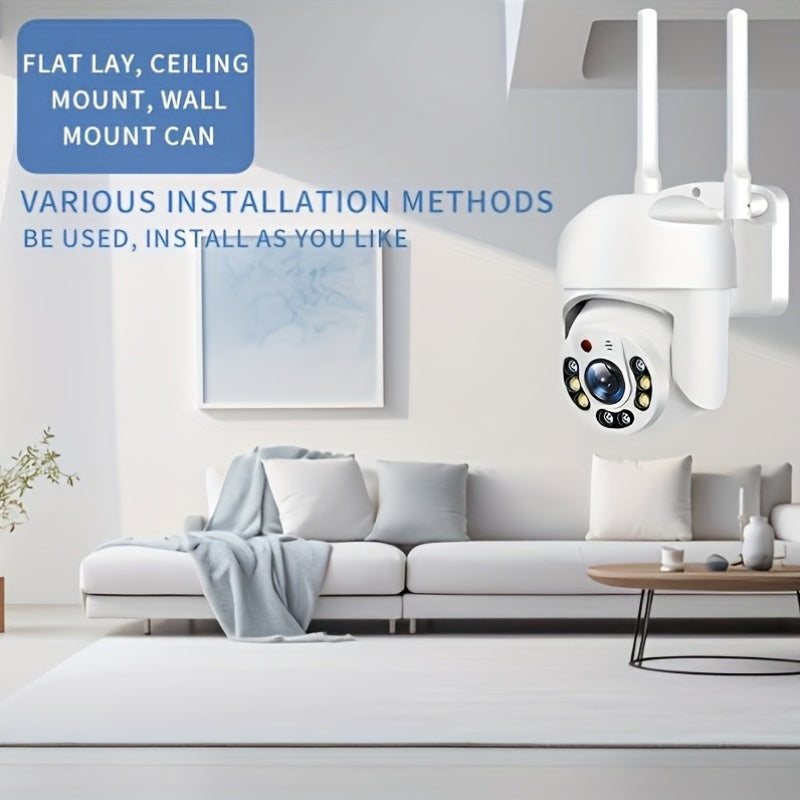 2MP WiFi Security Camera with AI Human Detection Pan Tilt Zoom Two-Way Audio Outdoor Surveillance