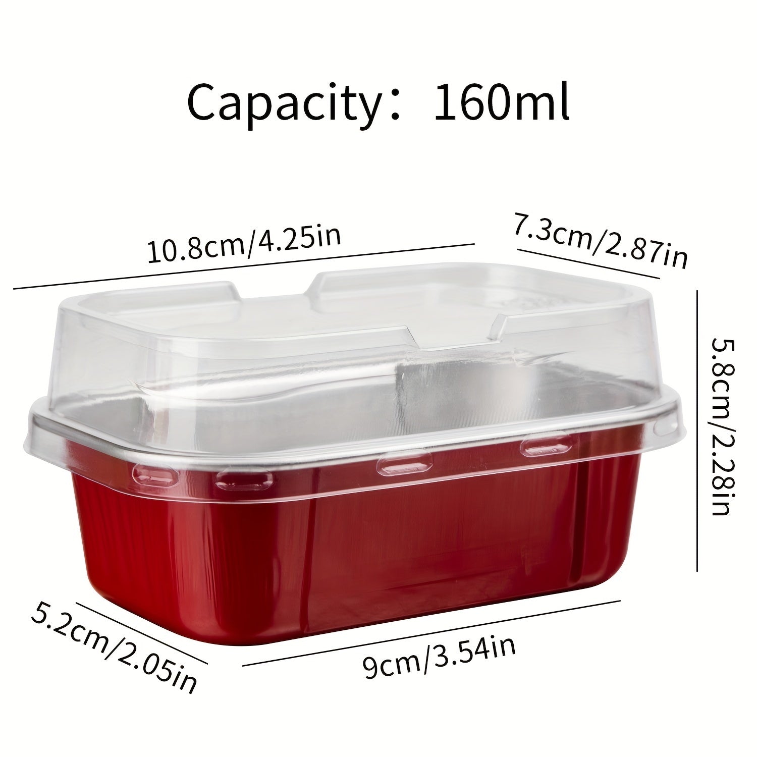 Pack de 20 copas mini cuadradas de aluminio coloridas para postres de 10.92x7.11 cm con tapas