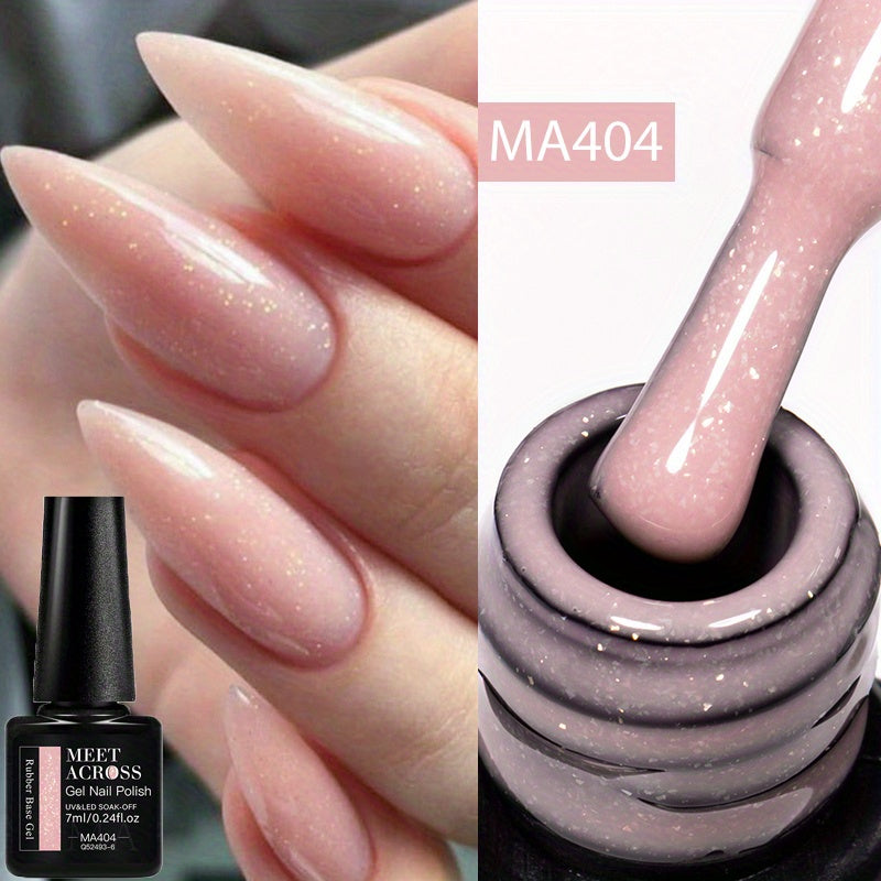 7ml Shimmering Nude Glitter Gel Nail Polish UV LED Soak Off Unscented