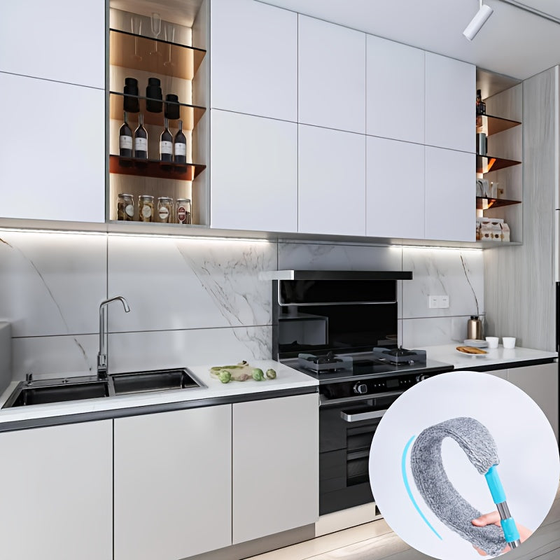 Uy tozalash uchun sozlanadigan uzunlikdagi ko'k tutqichli tortiladigan chang tozalagich