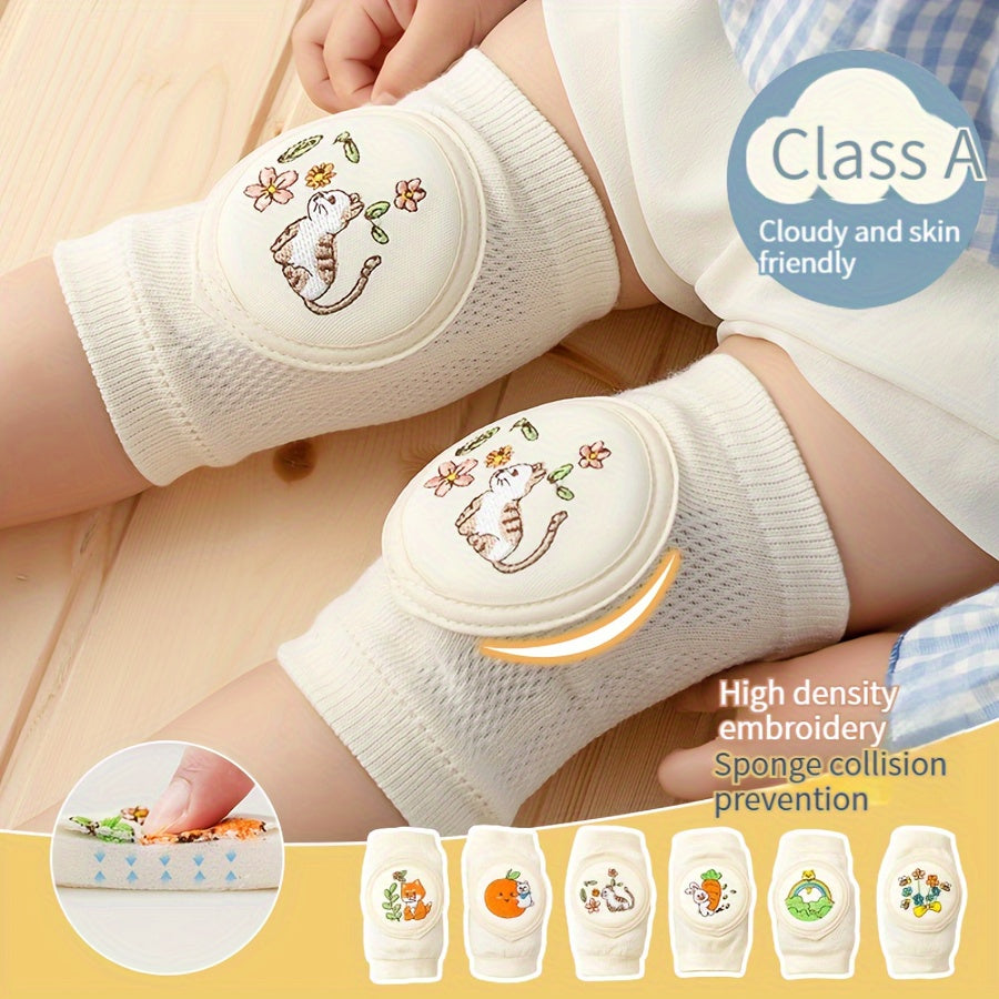 Set de 2 rodilleras para niños, ligeras, transpirables y antideslizantes, color beige, de poliéster