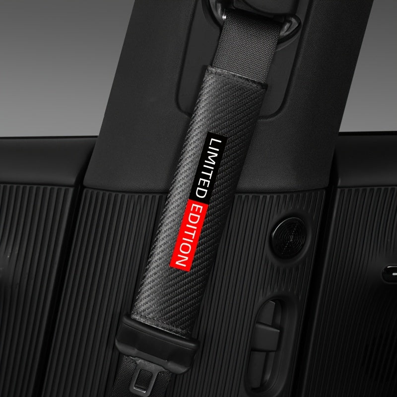 Almohadillas para cinturón de seguridad del coche de fibra de carbono con textura, comodidad, fácil de instalar