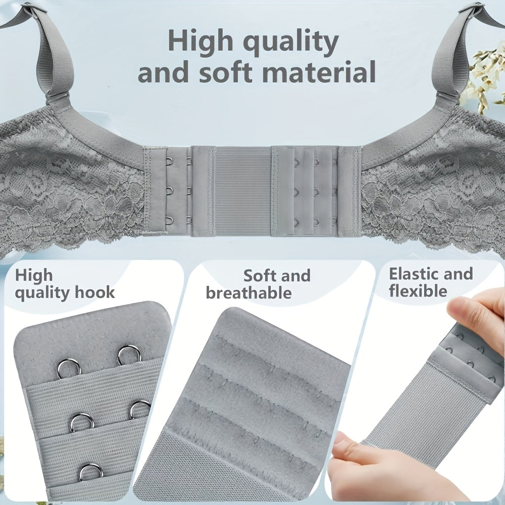 Set of 12 Polyester Bra Back Buckles with 2/3/4 Hooks for Adjustable Fit