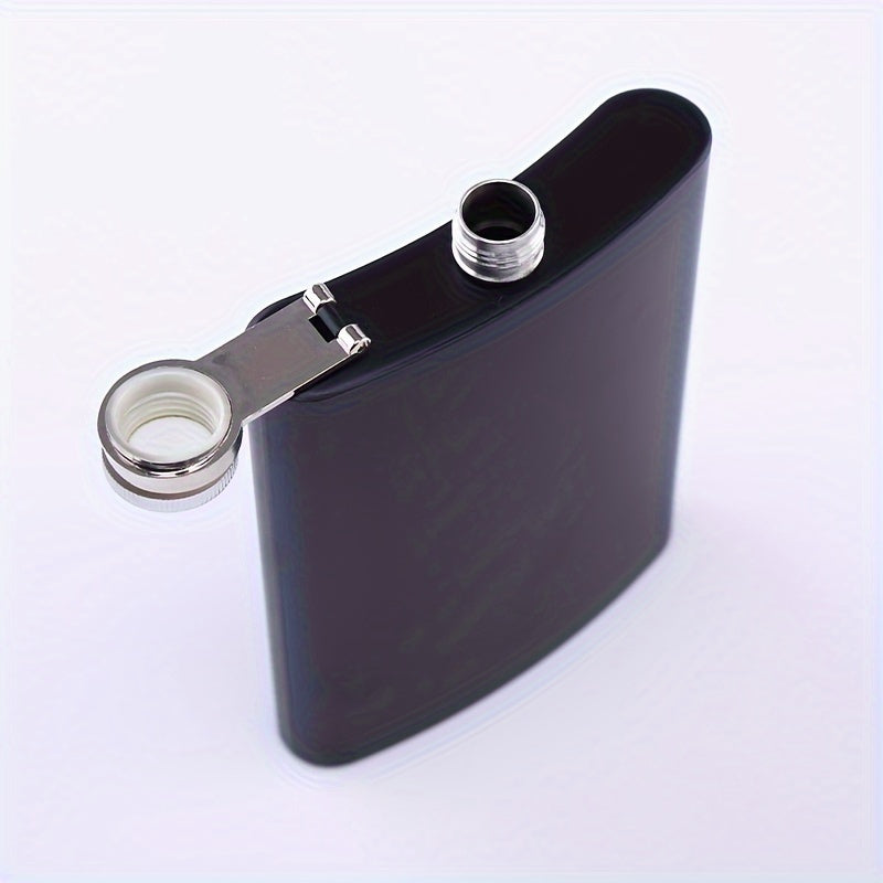 Men's 8oz Black Stainless Steel Wine Jug with 2 Glasses and Funnel for Camping